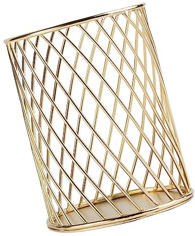 OSALADI Eleganter Metall Stiftehalter Mit Hohlraumdesign Robuster Bürstenbehälter Für Schreibtisch Kosmetikpinsel Langlebiger Organizer Für Büro Schule Und Zuhause Goldfarbenes Desktop