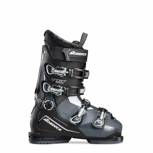 Nordica Sportmachine 3 65 W Women's Wide Fit High Performance Alpine Ski Boots (Black/Anthracite/Purple, 25.5)