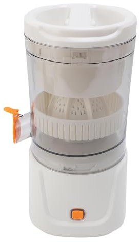 Portable Electric Citrus Juicer, Rechargeable Squeezer with USB, Compact Design, 45W Motor, Efficient Pulp Extraction, Easy Pour Spout, 24oz, White