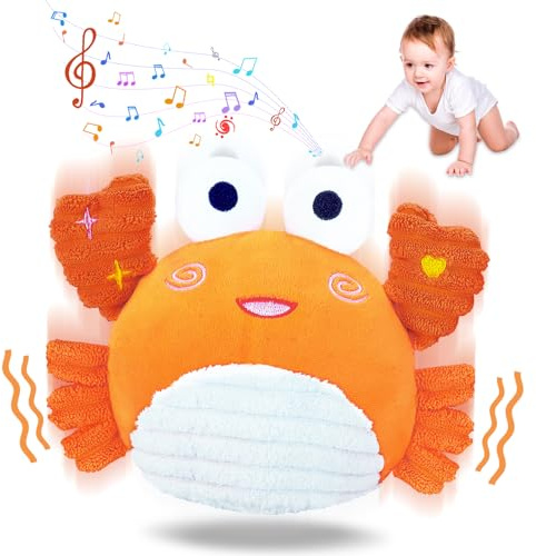 RedCrab Crawling Crab Baby Toy,Musical Crawling Toy for 12-18 Months, Dancing Walking Bouncing Tummy Time Crab Toy for Infant 6-18 Months,Sensory Toys for Newborn Gifts