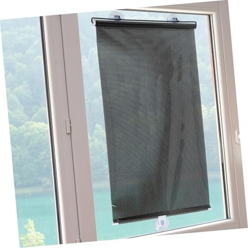 VALICLUD Portable Suction Cup Roller Blinds for Windows Blackout Sun Shade Curtains for Balcony Glass Doors Easy to Install Space Saving Design for Heat Protection Room Elegance