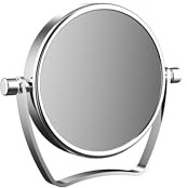 Calmwaters Reisespiegel, 5/1-fach Vergrößerung, Chrom, rund, zweiseitige Spiegelfläche, Kristallglas, Metallhalterung, Ø 83 mm, Artikelnummer 80BS6255