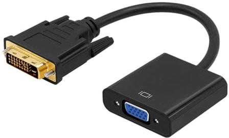 Kalttoy DVI-D to VGA Adapter Cable Cord with Chip 24+1 Pin DVI to VGA Converter Wire