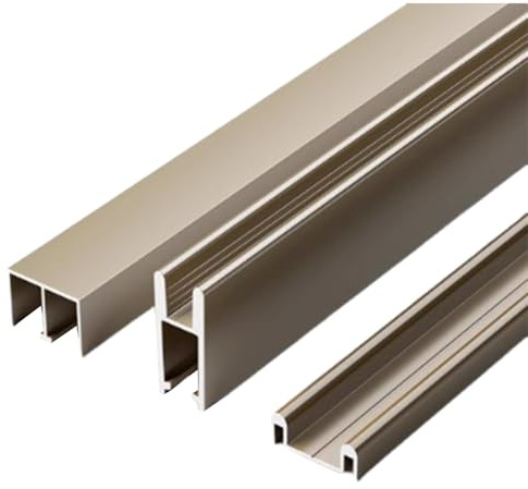 Kit Binario per Porta Scorrevole in Alluminio da 8 mm con Scorrimento Silenzioso per armadi, librerie, Guardaroba - Sistema di Binario Scorrevole Liscio (100 cm) per soluzioni di Esposizione