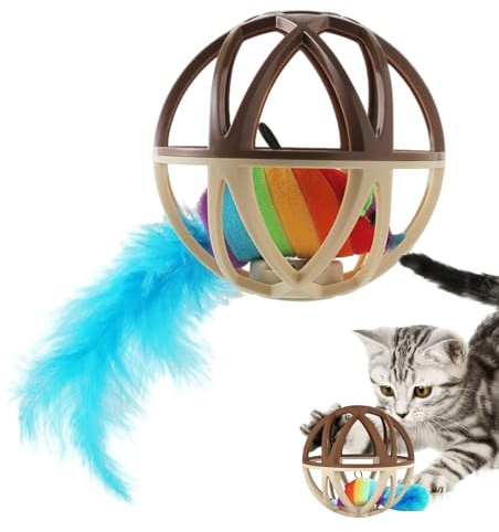 Boule ludique interactive Cloche de chat - Jouet stimulant robuste pour animaux de compagnie Activité nuhilitaire Plaisir extérieur Lapins accessibles Plaisir naturel