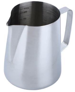 Bricco Latte Brocca for schiumare il latte da 350/600/1000 ml con bilancia e tazze in acciaio inossidabile(1000ML With Scale)