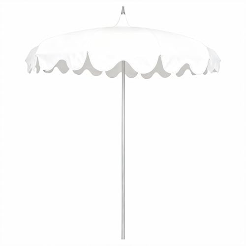 Mansader Ombrellone da giardino con palo resistente da 2,2 m, UPF 50+ Ombrellone a pagoda da giardino per esterni, patio, piscina e cortile, a costole curve, con borsa per il trasporto, bianco
