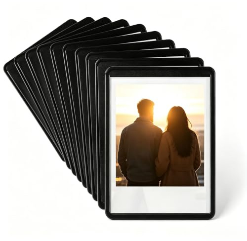 Zeltrivonex 15 cornici magnetiche per Instax Mini, 6,8 x 9,5 cm, magnetiche, per frigorifero e superfici metalliche, colore nero