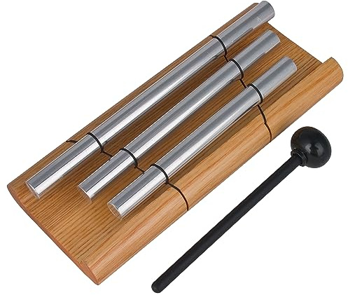 Woodstock Wind Chimes Zenergy Trio Hand Chime, Silver (7.7) Musically Tuned for Meditation, Yoga and Mindfulness, Great for Classrooms