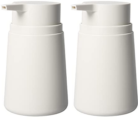 Topsky 2 Stück 313ml Kunststoff-Seifenspender Weiß | Großer leicht zu drückender Pumpenkopf, tropffrei, Vintage Design, geeignet für Küche, Bad sowie Dusche