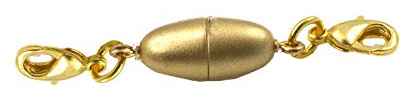 Creative-Beads Magnetverschluss Olive 14x65mm mit 2 Karabiner gold matt zum nachträglichen einhängen in Halsketten und Schmuck