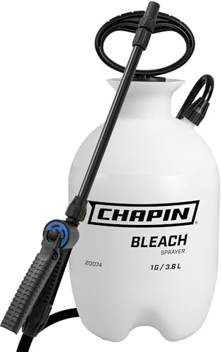 Chapin International Chapin 20074 Bleichmittelsprüher, Bonus-Sprühschutz, durchscheinendes Weiß | Gebaut für Bleichmittel und Reinigungslösungen, mit kompatiblen Dichtungen und einem Anti-Verstopfungsfilter