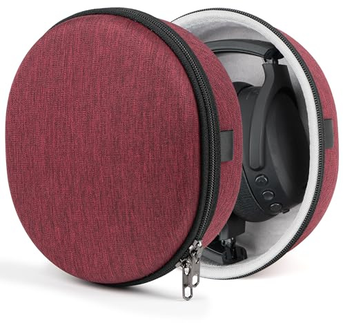 Geekria Shield Headphones Case Compatible with Skullcandy Crusher EVO/ANC 2/360, Hesh 3, Replacement Hard Shell Travel Carrying Bag with Cable Storage (Moab Red)