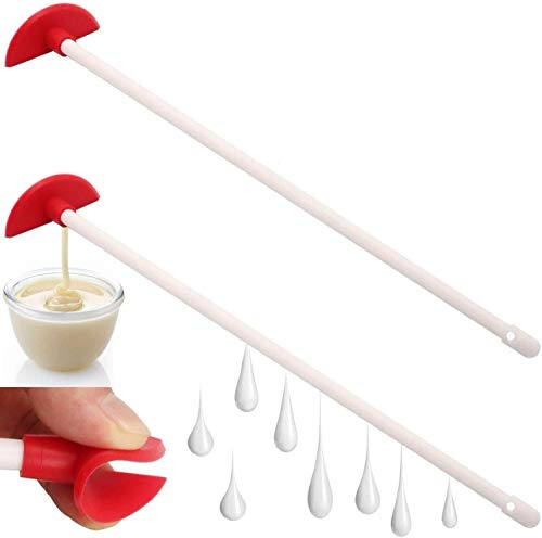 2 Stück Silikonflaschenschaber, Silikonflaschen Dosen Butter Spatel Schaber Reinigungswerkzeug, Silikon Schaber Spatel mit langem Griff Flaschenschaber, Flexible und Wiederverwendbare Utensilien