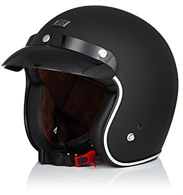 ORIGINE Casque Jet de Moto Vintage Casque Scooter Rétro de Moto Homologué ECE2206