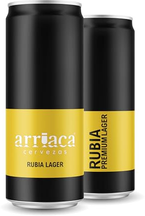 Cerveza Premium Arriaca RUBIA SIN GLUTEN en Pack Fabricación Artesanal. Premios internacionales a la Mejor Cerveza Rubia Artesana (24 latas 33cl)