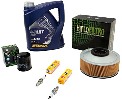 Wartungspaket Öl 4 L + Luftfilter + Ölfilter + Zündkerzen für Kawasa ki VN 800 VN800 VN800A VN800AB VN800B Bj 1995-2006