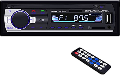 Radio de coche manos libres Bluetooth, reproductor de coche multifunción 1 Din 24V con micrófono incorporado, reproductor multimedia USB/WMA/APE/FLAC/WAV/FM/AUX/MP3, receptor de radio de coche