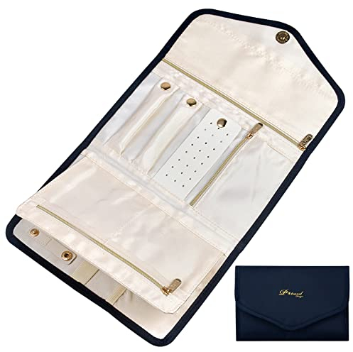 Cozlly Reise Schmuckrolle Faltbare Schmuck Aufbewahrung Organizer Poratble Schmuckbeutel für Halsketten Ohrringe Ringe Armbänder Etui für den täglichen Urlaub Reisen