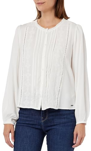 Pepe Jeans Galena, Blusa Donna, Bianco (Mousse),L