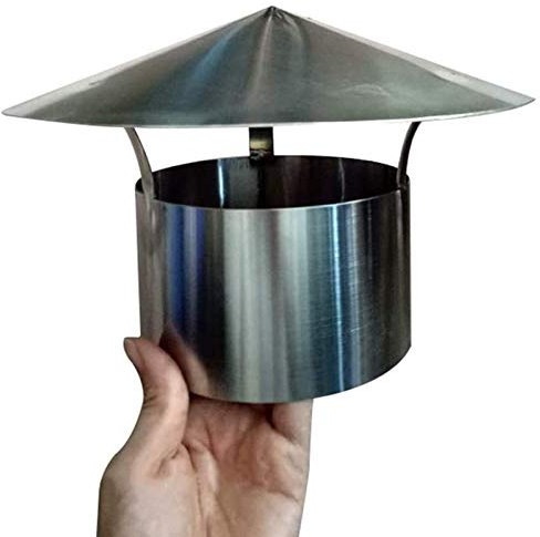 Schornsteinhaube aus Edelstahl, wasserdicht, rund, Lüftungshaube, Dach, Schornstein, Rauchabzug, Rohr, Regenschutz, Schutzkappe, Abschluss, Heizung, Herd, Auspuffrohr, Schornstein, Regenkappe, 200 mm