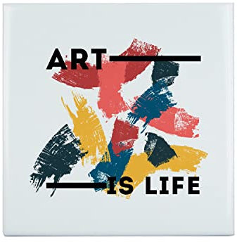 Fabulous Piastrella in ceramica decorativa 20 x 20 cm - Art is Life Astract Pittura Pennello Moderna Arte Contemporanea