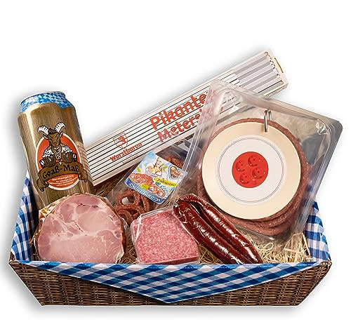 WURSTBARON® Geschenkkorb Heimwerker, Wurstpaket mit Salami und Schinken, Geschenkpaket ca. 1,5kg
