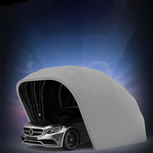 Carport aus Edelstahl, grau, faltbar, einziehbar, halbautomatisch, langlebig, Unterstand, mobile Faltgarage L5,5 m x B 2,5 m x H 2,3 m