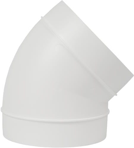 Vent Systems Ø125 mm Roghbogen - 45 Grad Rohrverbinder - Flexibler Rundrohr Lüftungsschlauch ABS Kunststoff - Abluftrohr Verbinder - Abluftkanal Klimagerät/Klimaanlage PVC Kunststoffrohr Anschluss