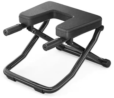 Tabouret De Yoga, Chaise D'assistance Au Yoga, Cadre en Acier Métallique, Chaise De Yoga Portable Pliable, Entraîneur De Poirier, Utilisé pour La Pratique du Poirier,Black
