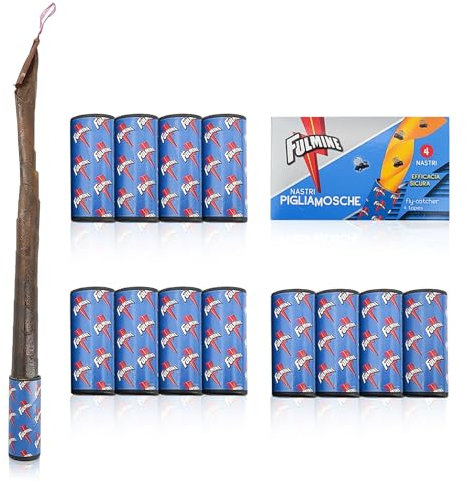 Trappola Mosche 12PZ, Set di Mosche per Frutta Appiccicosa per Interni ed Esterni - Cattura Efficace di Mosche, Acchiappa Mosche,Zanzare e Altri Insetti Volanti