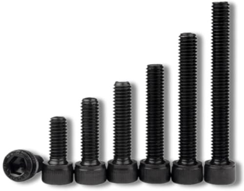 ORTAVA 50 Stück Zylinderschrauben mit Innensechskant, M3x16 Innensechskant Schrauben Vollgewinde DIN 912 / ISO 4762 Legierter Stahl (Schwarz)