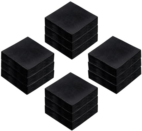 QUARKZMAN 12 Stück Gummi Schwingungsdämpfer Pads Antivibrationsmatte 50mm Quadratische Waschmaschinen Unterlage Unterlegplatten 15mm Dicke Gummiblock für HVAC Kompressor Klimaanlage