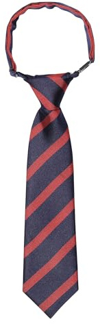 Kajeer Corbatas Preatadas para Niños y Niñas, Corbata Negra Ajustables Con rayas Diagonales de Cachemira para uniformes escolares (Sarga azul+roja, M-38cm(edad 5 años-12 años))