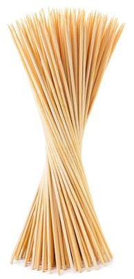 PNJB Wooden Skewers, Appetiser, BBQ Accessories, Durable Bamboo Sticks, Bamboo Skewers for BBQ,Ideal for BBQ, Kebab, Cake Topper, Chocolate Fountain, (100PCS)