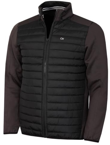 Calvin Klein Herr CK Hybrid Isolate lätt golfjacka, Storm/Svart, S