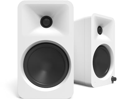 Kanto ORA4 140W Powered Reference Speakers with Bluetooth 5.0 and USB-C Input | 4” Woofers with Deep Bass Extension | Bi-Amplified | 80 Hz Automatic Crossover | Reference Quality Sound | Pair | White