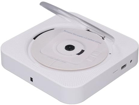 Bluetooth CD Player, CD Player Portable Bluetooth Desktop CD Player for Home, Support CD, CD-R, CD-RW, MP3, WMA, AUX, Wall Mount CD Player (White)