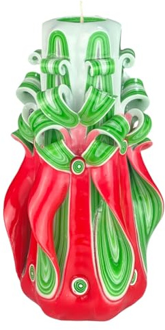 Candela di Design Fatta a Mano, Candela Decorativa Inodore Ø8 x h18 cm, Candela Cilindrica a Combustione Lunga 66 ore, Stoppini in Cotone Senza Fumo, Decorazione Domestica Ideale e Regalo Versatile