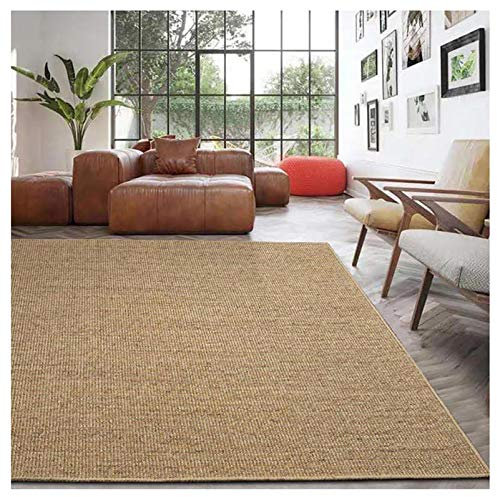 Handgefertigter Sisal-Teppich, modern, für Schlafzimmer, Balkon, Dekoration, natürliche Jute, Läufer mit solider Bordüre, beige, umweltfreundliche Kratzfasern