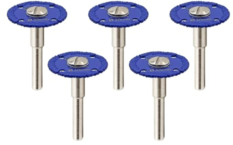 SHDIATOOL Diamond Cutting Disc Saw Blades with 5pcs 6MM Round Shank 30MM Cut Off Wheel Metal Cutter for Steel Tube Iron Rebar Abrasive Wheel 5pcs