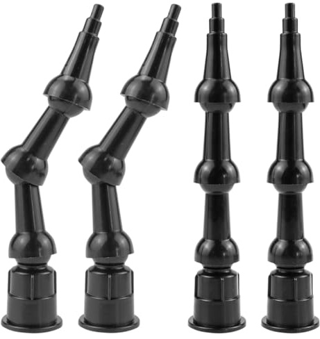 QERUTK 4 ugelli sigillanti, ugelli per tubi in silicone, strumento di punta flessibile per ugello per sigillatura, strumento per cucire colla per vetro a 360 gradi, ugelli per colla nera, ugello