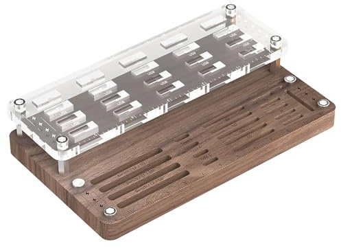 Estuche para unidad flash USB - Organizador USB, estuche de madera para tarjetas de memoria con 40 ranuras | Estuche para tarjetas TF y unidad USB, pequeño soporte para tarjetas de memoria de escritor