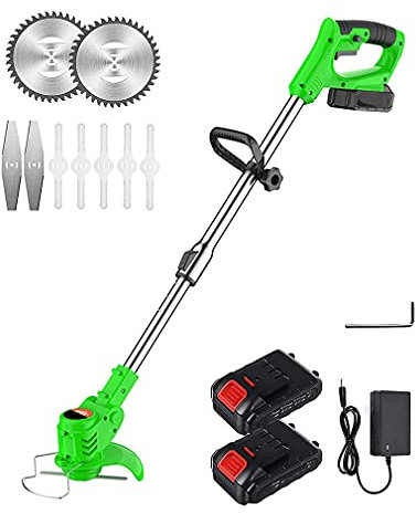 LKYLGYU Tondeuse à Gazon sans Fil, Tondeuse électrique sans Fil, débroussailleuse sans Fil avec Chargeur, tête réglable et Manche télescopique sans Fil, Convient pour Jardin et pelouse