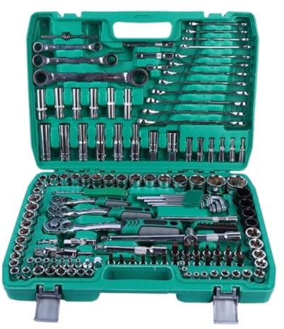 Juego De Llaves De Tubo Caja De Herramientas De 151 Piezas, Juego De Fundas De Almacenamiento Con Llaves, Destornillador, Enchufe Para Reparación De Uso Doméstico O En Coche Ferramentas Para Reparació