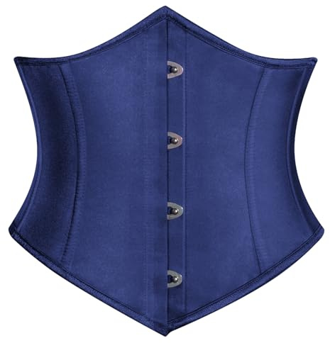SCARLET DARKNESS Damen Ren Faire Corset Belt Halloween Karneval Mittelalter Miedergürtel Dunkelblau 44