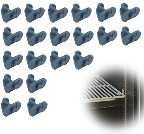 Tinoaly 20pcs Refrigerator Shelf Clips, Plastic Freezer Shelving Pegs Replacement Universal Cooler Rack Cabinet Support Brackets for Commercial & Home Refrigerators Fridge Freezers Coolers