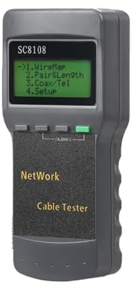 Tester per cavi in ​​fibra ottica, Tester Di Rete LCD Portatile E Tester E Misuratore Di Cavi Telefonici LAN Con Display LCD Elevata stabilità