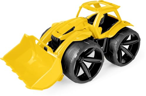 Wader 64530 - Maximus Traktor in Gelb mit extra Breiten Reifen, Größe ca. 68 cm, für Kinder ab 12 Monaten, geeignet als Geschenk für kreatives Spielen