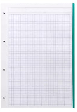 Ringbucheinlage, A4, Antartik, 80 Blatt, 90 g/m², kariert 5 mm, 4 Löcher, 5 Pastellfarben.